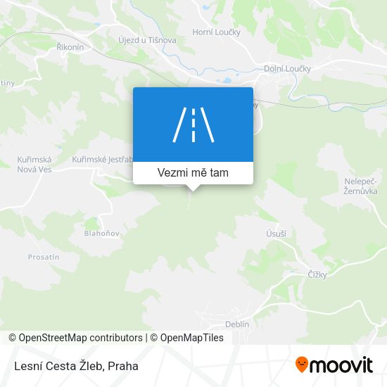 Lesní Cesta Žleb mapa