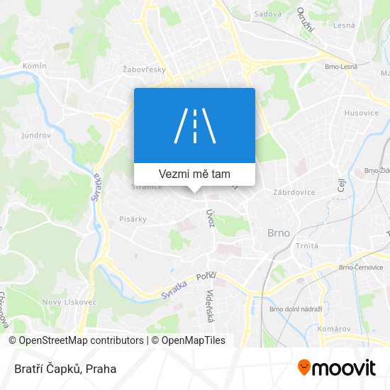 Bratří Čapků mapa