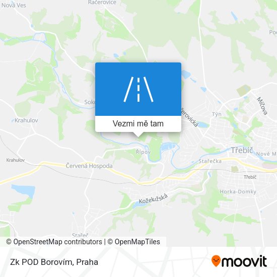 Zk POD Borovím mapa