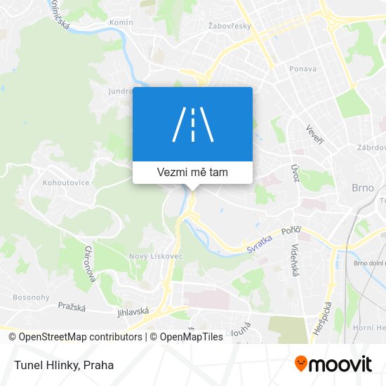 Tunel Hlinky mapa