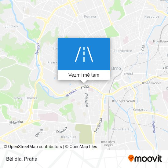 Bělidla mapa