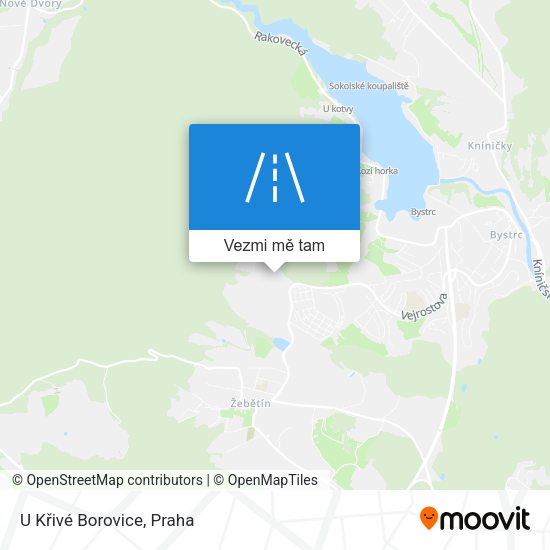 U Křivé Borovice mapa