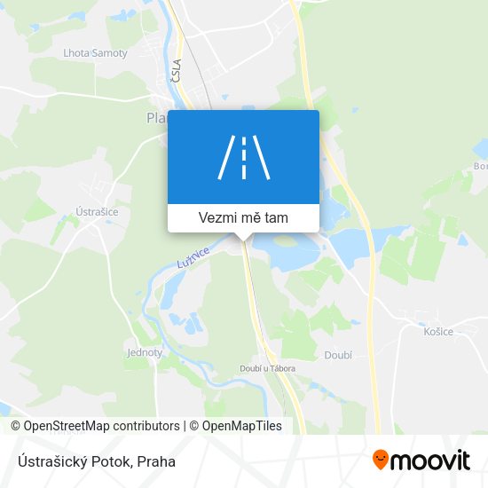 Ústrašický Potok mapa
