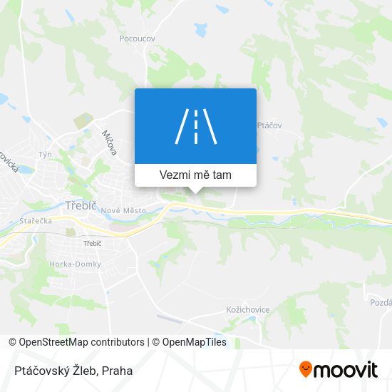 Ptáčovský Žleb mapa
