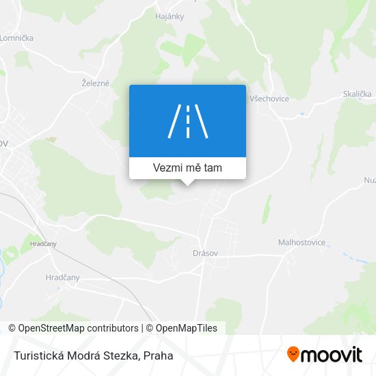 Turistická Modrá Stezka mapa
