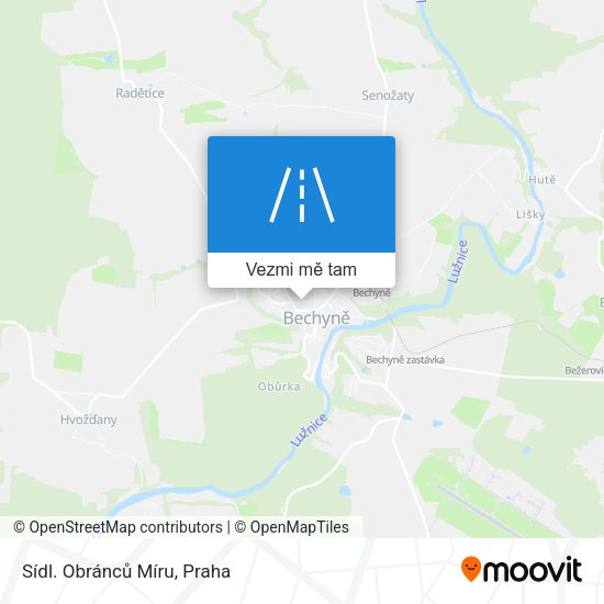 Sídl. Obránců Míru mapa