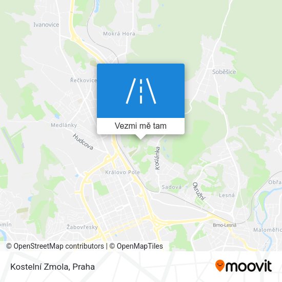 Kostelní Zmola mapa