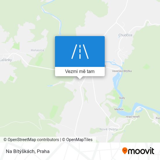Na Bítýškách mapa