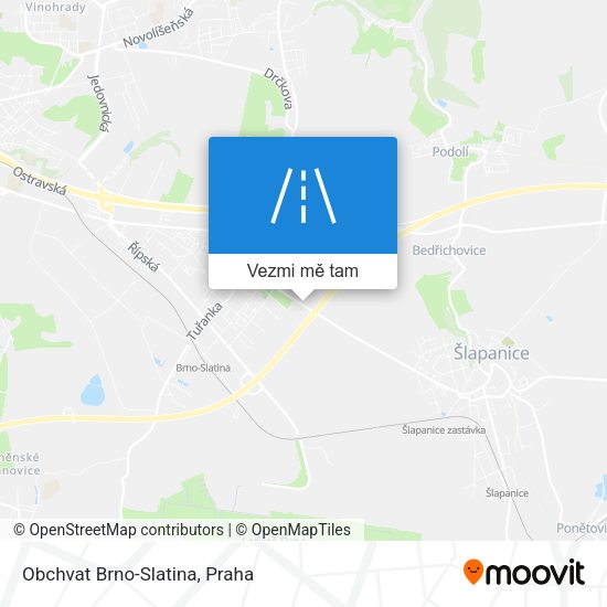 Obchvat Brno-Slatina mapa