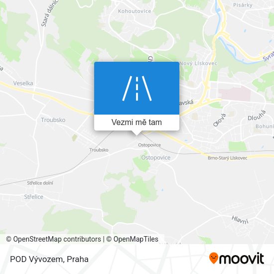 POD Vývozem mapa
