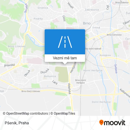 Pšeník mapa