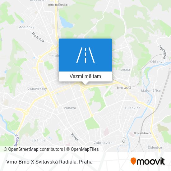 Vmo Brno X Svitavská Radiála mapa