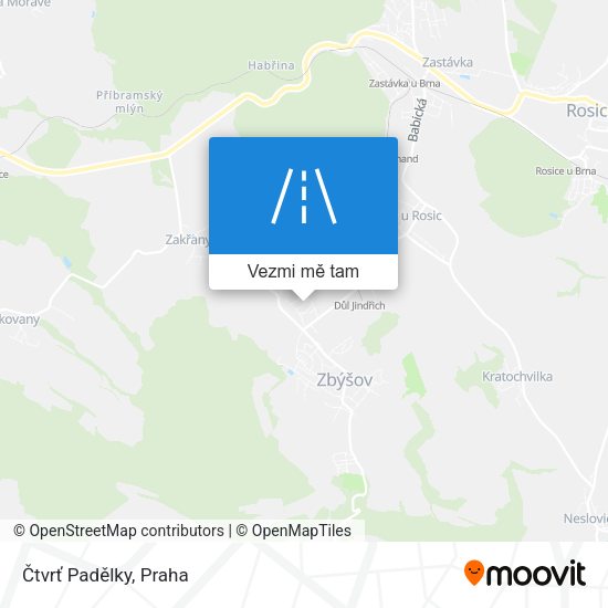 Čtvrť Padělky mapa