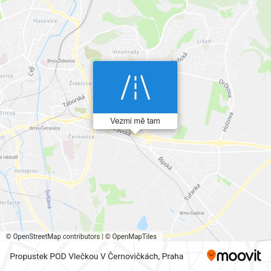 Propustek POD Vlečkou V Černovičkách mapa