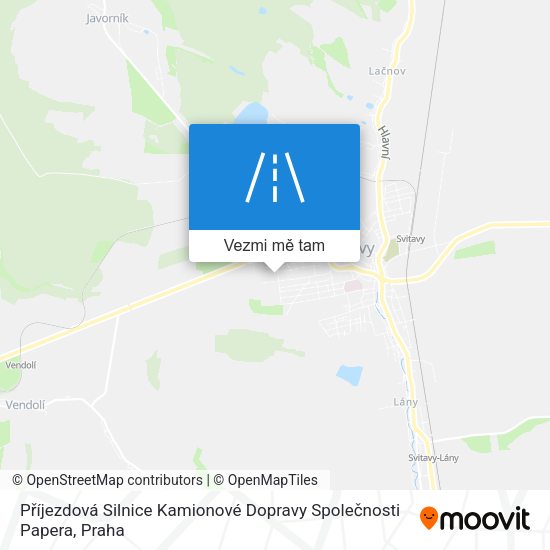 Příjezdová Silnice Kamionové Dopravy Společnosti Papera mapa