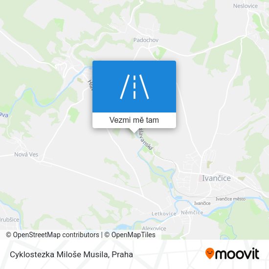 Cyklostezka Miloše Musila mapa
