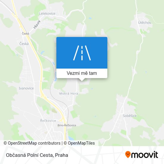 Občasná Polní Cesta mapa