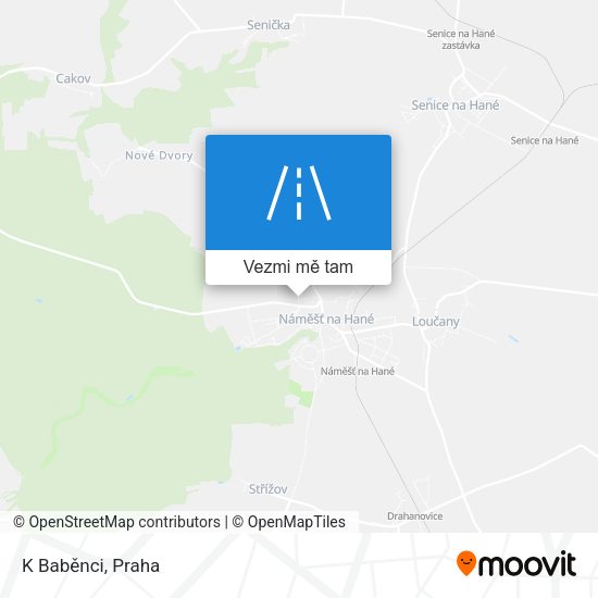 K Baběnci mapa