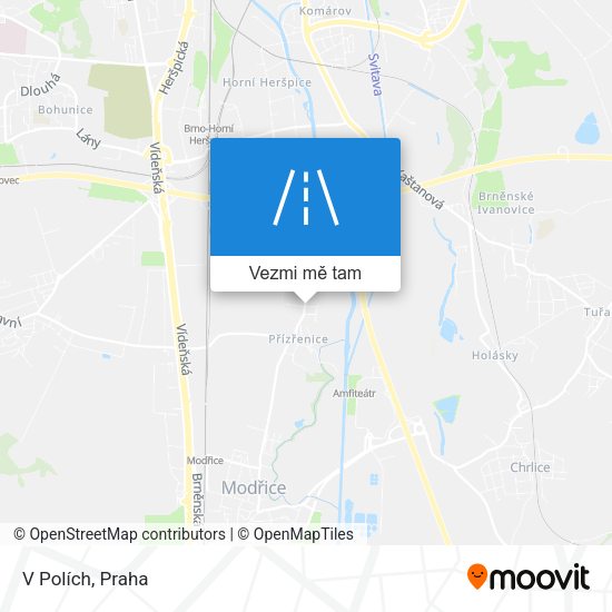 V Polích mapa