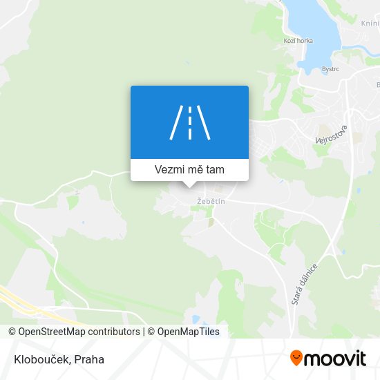 Klobouček mapa
