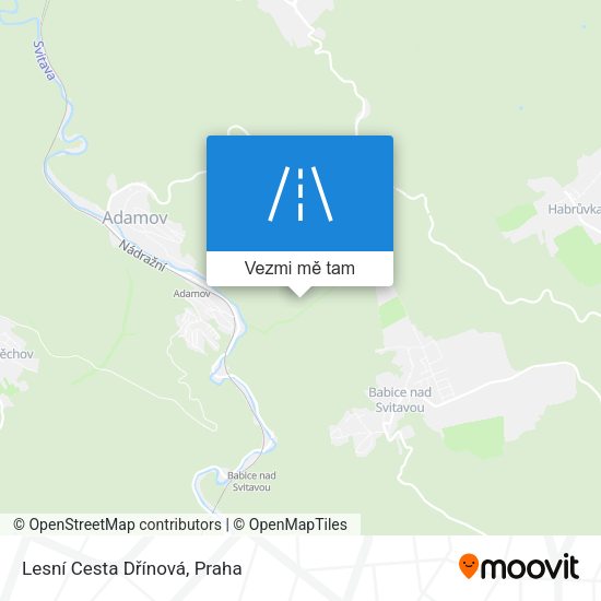Lesní Cesta Dřínová mapa