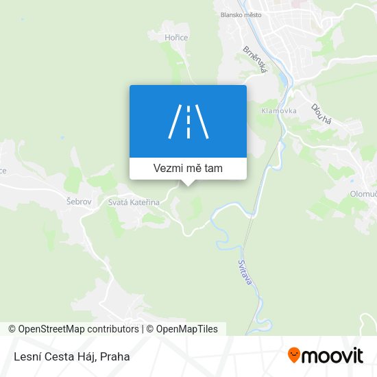 Lesní Cesta Háj mapa
