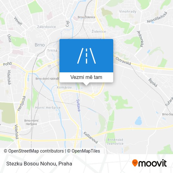 Stezku Bosou Nohou mapa