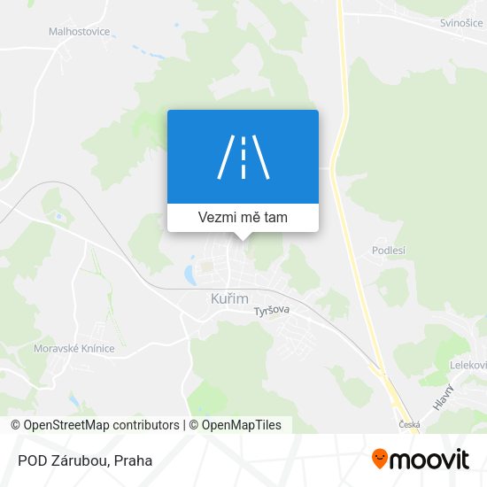 POD Zárubou mapa
