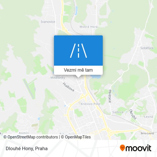 Dlouhé Hony mapa