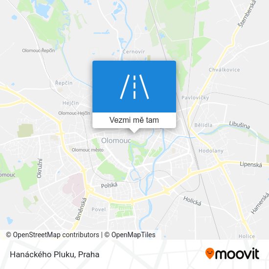 Hanáckého Pluku mapa