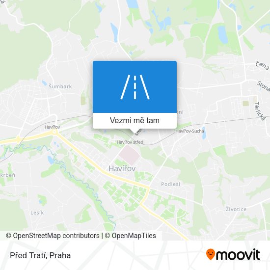 Před Tratí mapa