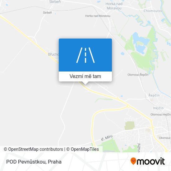 POD Pevnůstkou mapa