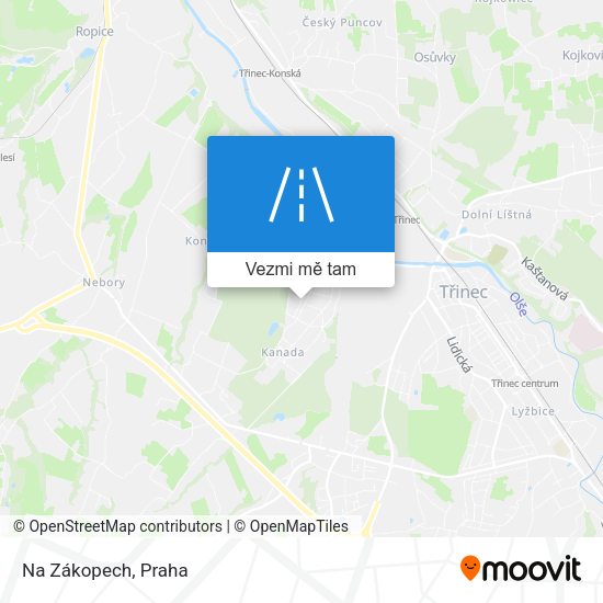 Na Zákopech mapa