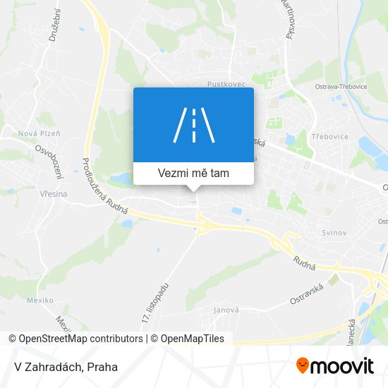 V Zahradách mapa
