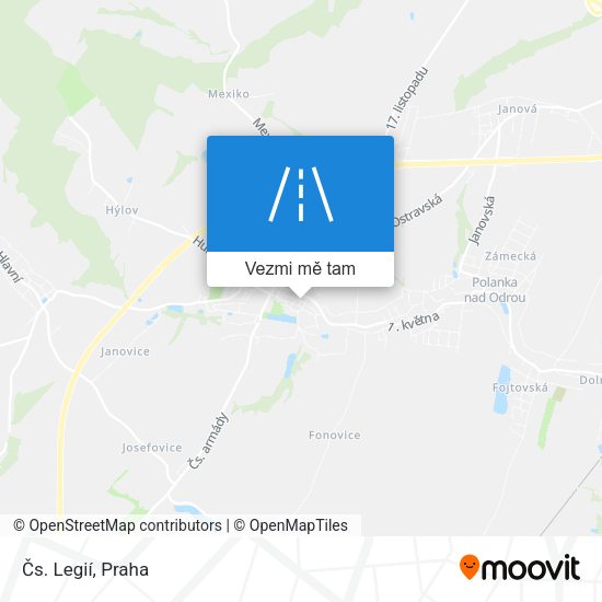 Čs. Legií mapa