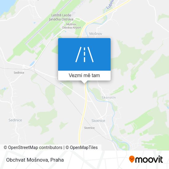 Obchvat Mošnova mapa