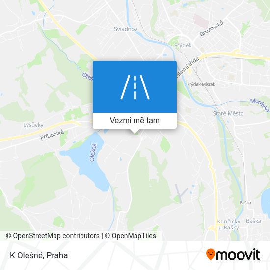 K Olešné mapa