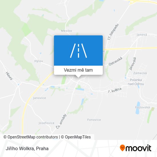 Jiřího Wolkra mapa