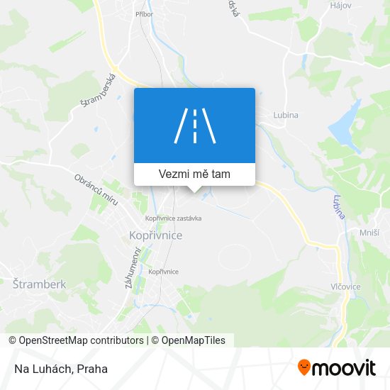 Na Luhách mapa