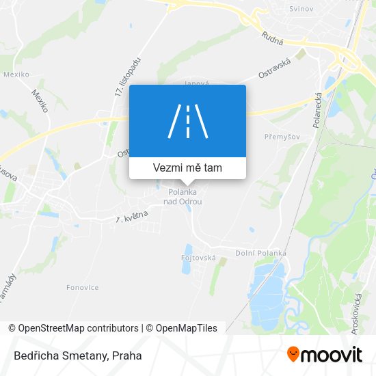 Bedřicha Smetany mapa