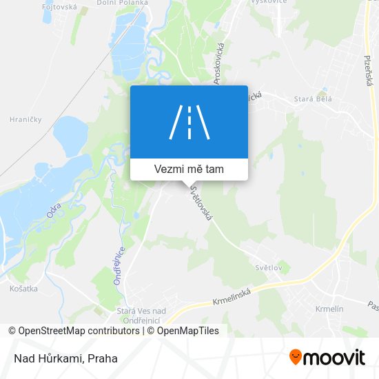 Nad Hůrkami mapa