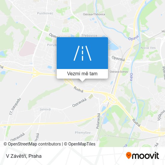 V Závětří mapa