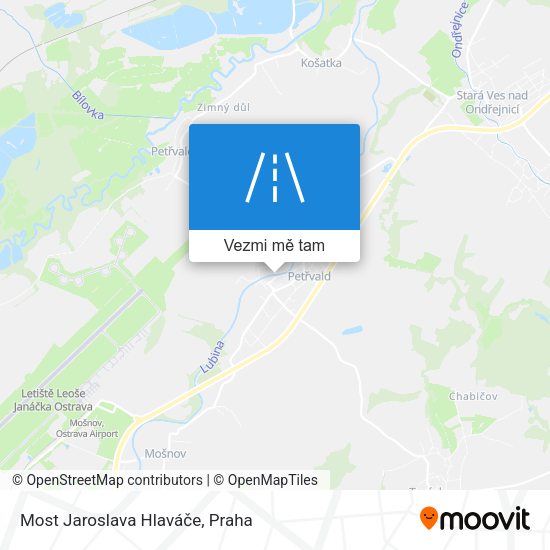 Most Jaroslava Hlaváče mapa