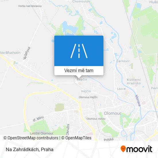 Na Zahrádkách mapa