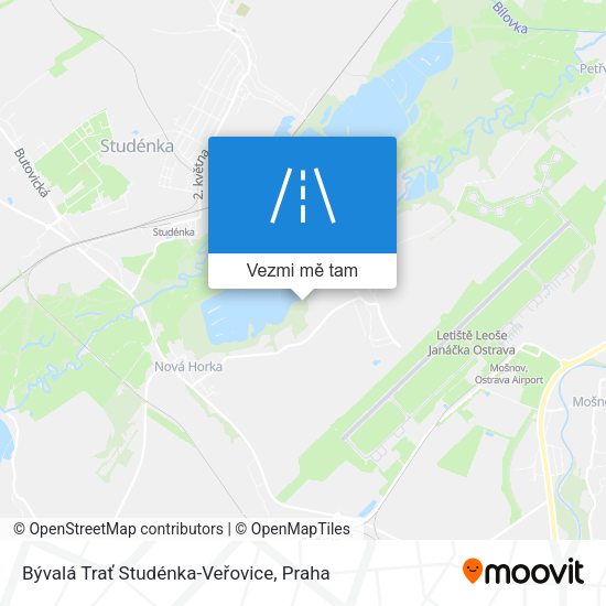 Bývalá Trať Studénka-Veřovice mapa