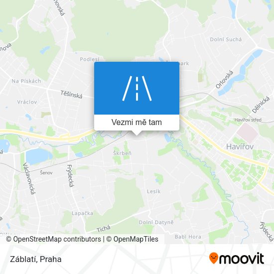 Záblatí mapa