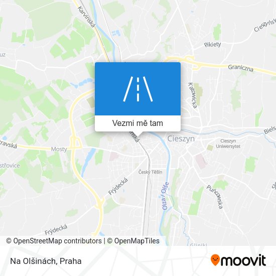 Na Olšinách mapa