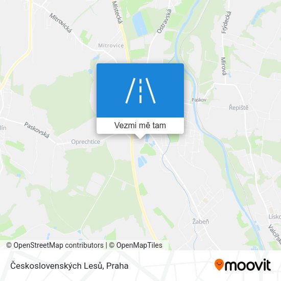 Československých Lesů mapa