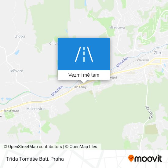 Třída Tomáše Bati mapa