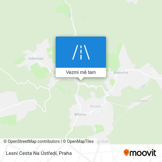 Lesní Cesta Na Ústředí mapa
